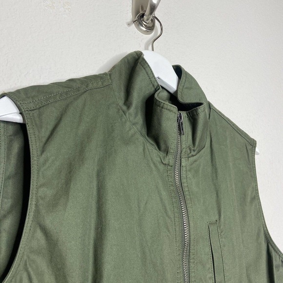 RO & DE Olive Utility Drawstring Waist Long Vest Sz XS - Picture 2 of 10